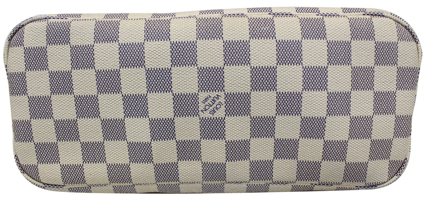 LOUIS VUITTON Neverfull PM Damier Azur Tote Shoulder Bag