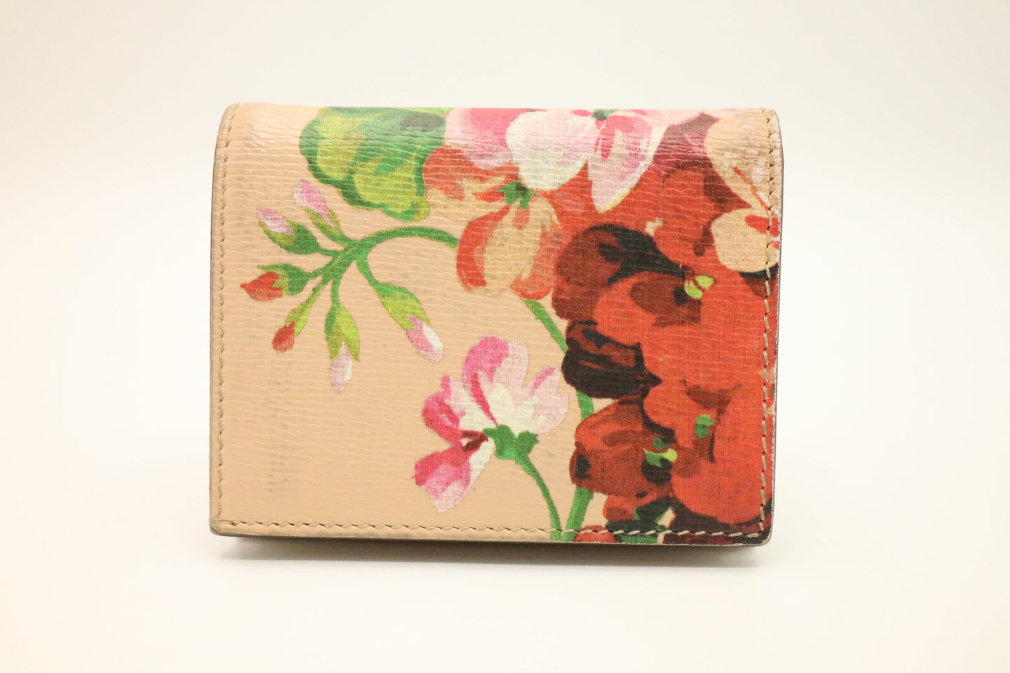 Gucci French Flap Wallet in Beige Blooms Print