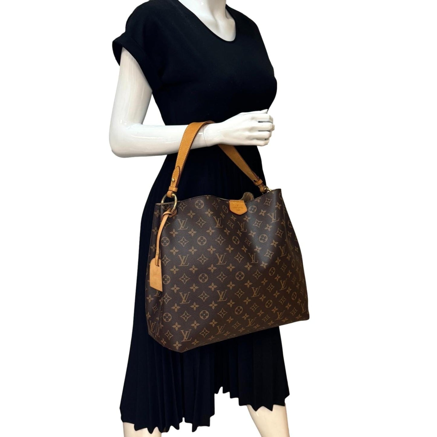 LOUIS VUITTON Graceful MM Monogram Canvas Shoulder Bag Brown