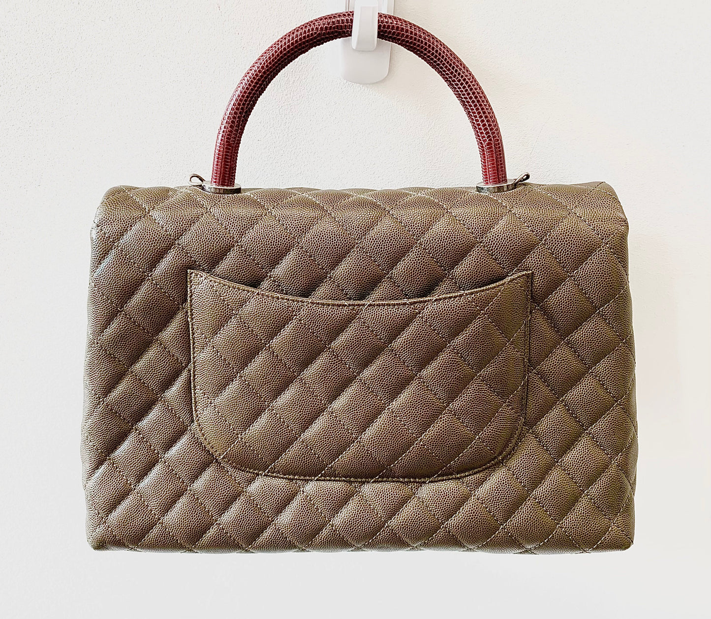 CHANEL COCO CAVIAR QUILTED LIZARD HANDLE BAG