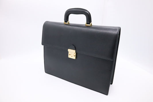 YSL Saint Laurent Briefcase in Black Leather