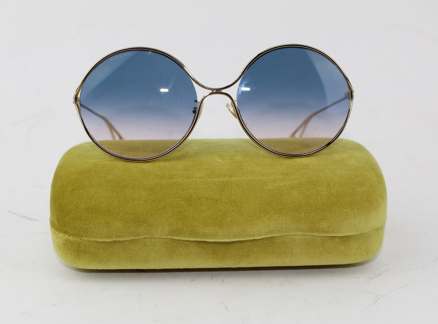 GUCCI BICOLOR GRADIENT ROUND SUNGLASSES