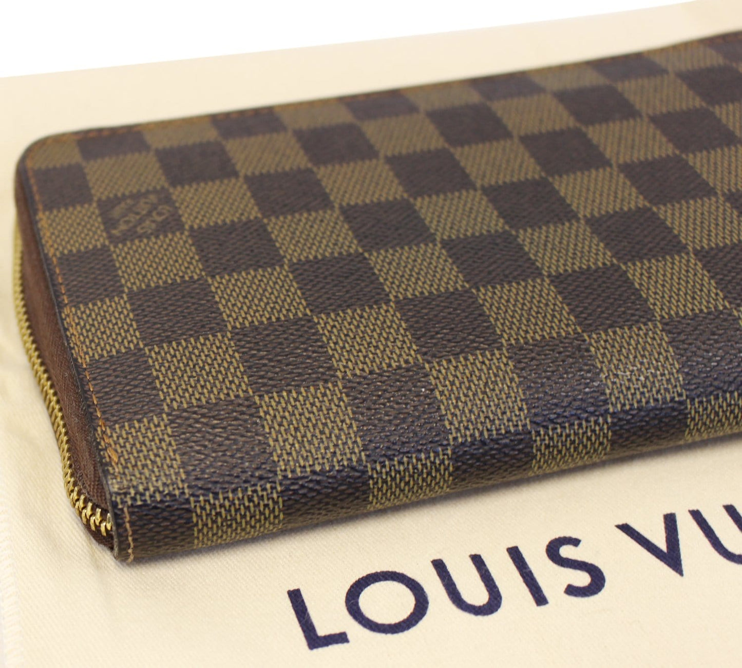 LOUIS VUITTON Damier Ebene Brown Zippy Wallet