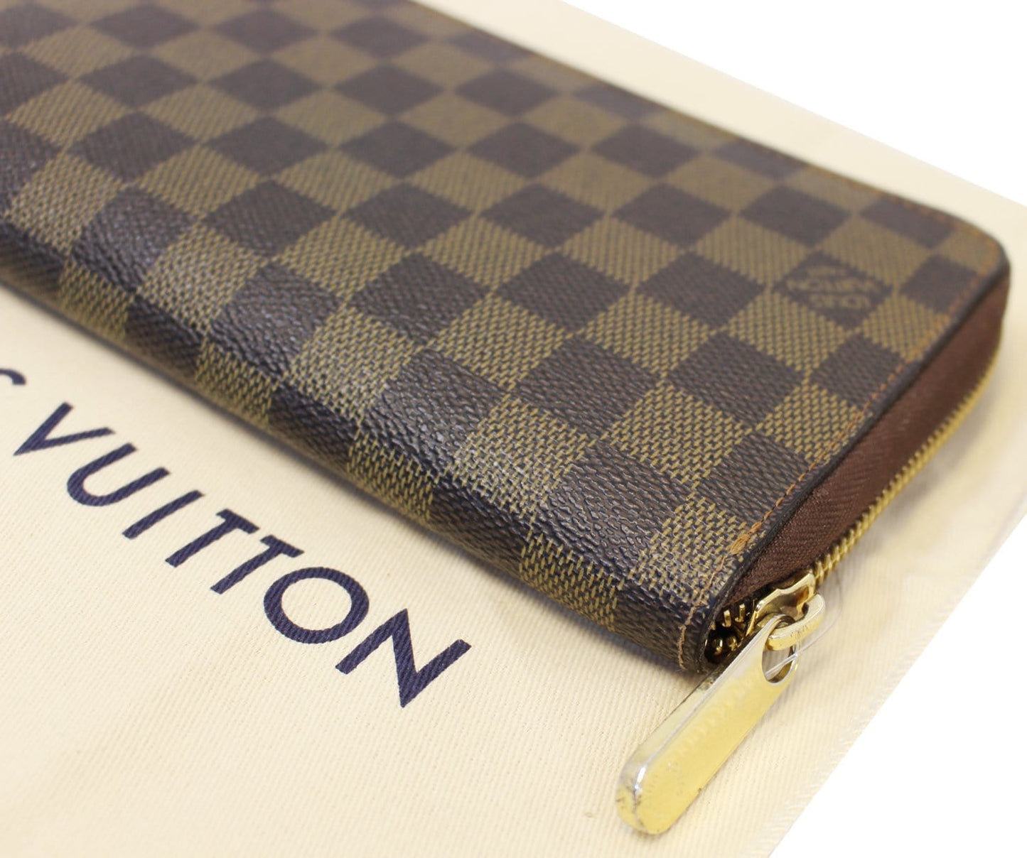LOUIS VUITTON Damier Ebene Brown Zippy Wallet
