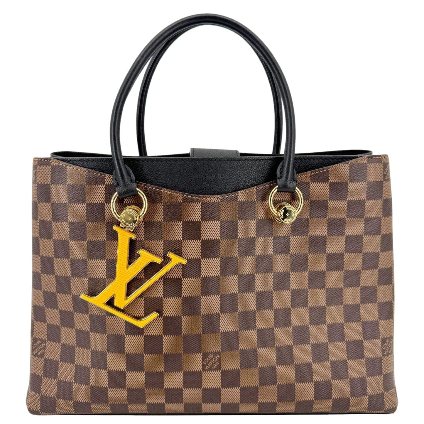 LOUIS VUITTON LV Riverside Damier Ebene Tote Bag Brown