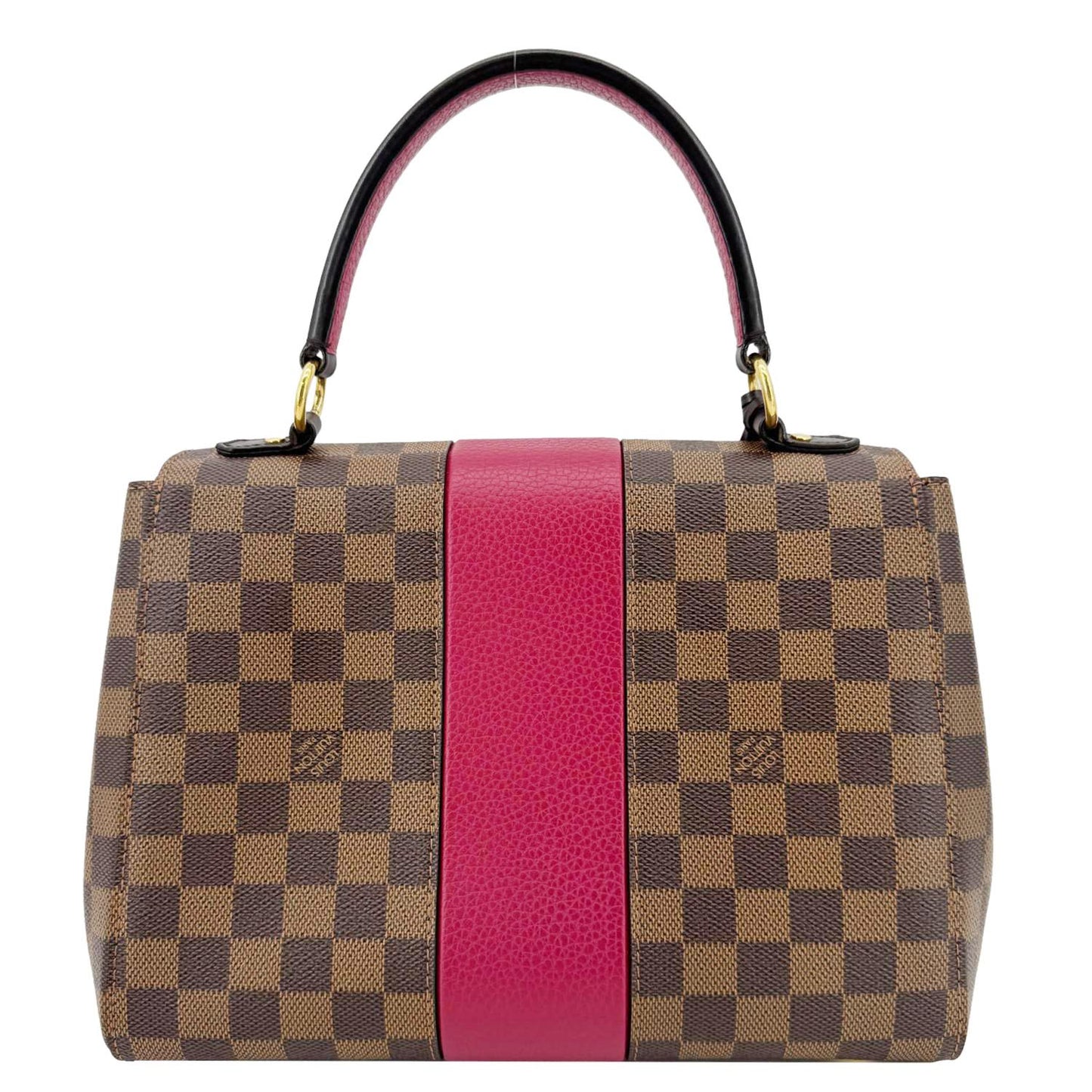 LOUIS VUITTON Bond Street MM Damier Ebene Satchel Bag Red