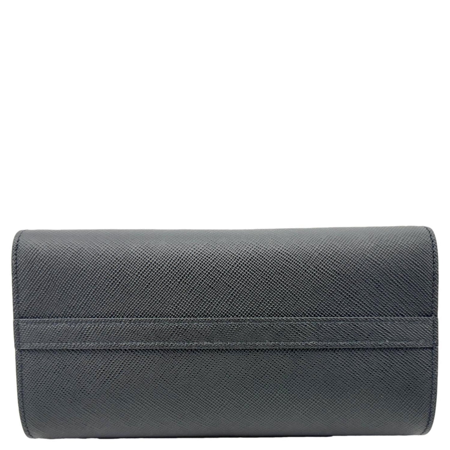 PRADA Monochrome Small Calfskin Saffiano Leather Top Handle Tote Black