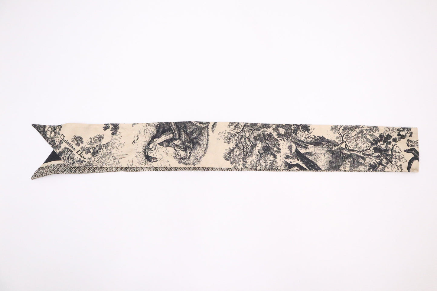 Dior Twilly in Black and Beige Toile de Jouy Sauvage Silk