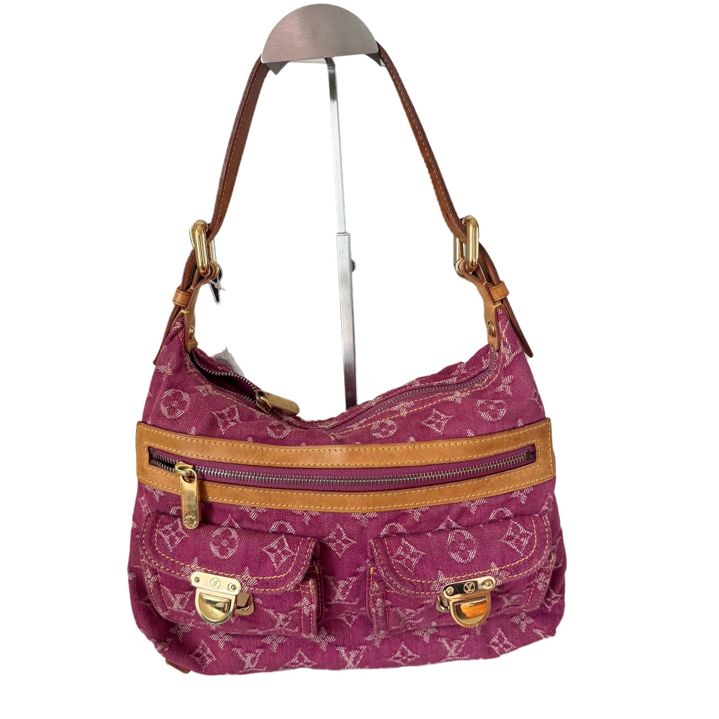 Louis Vuitton Monogram Pink Denim Baggy PM Shoulder Bag