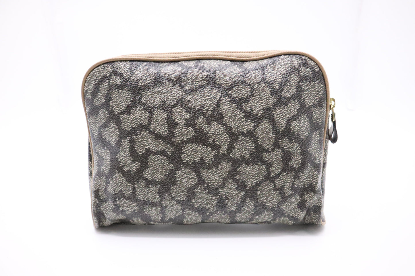 YSL Saint Laurent Clutch in Gray Coated Canvas