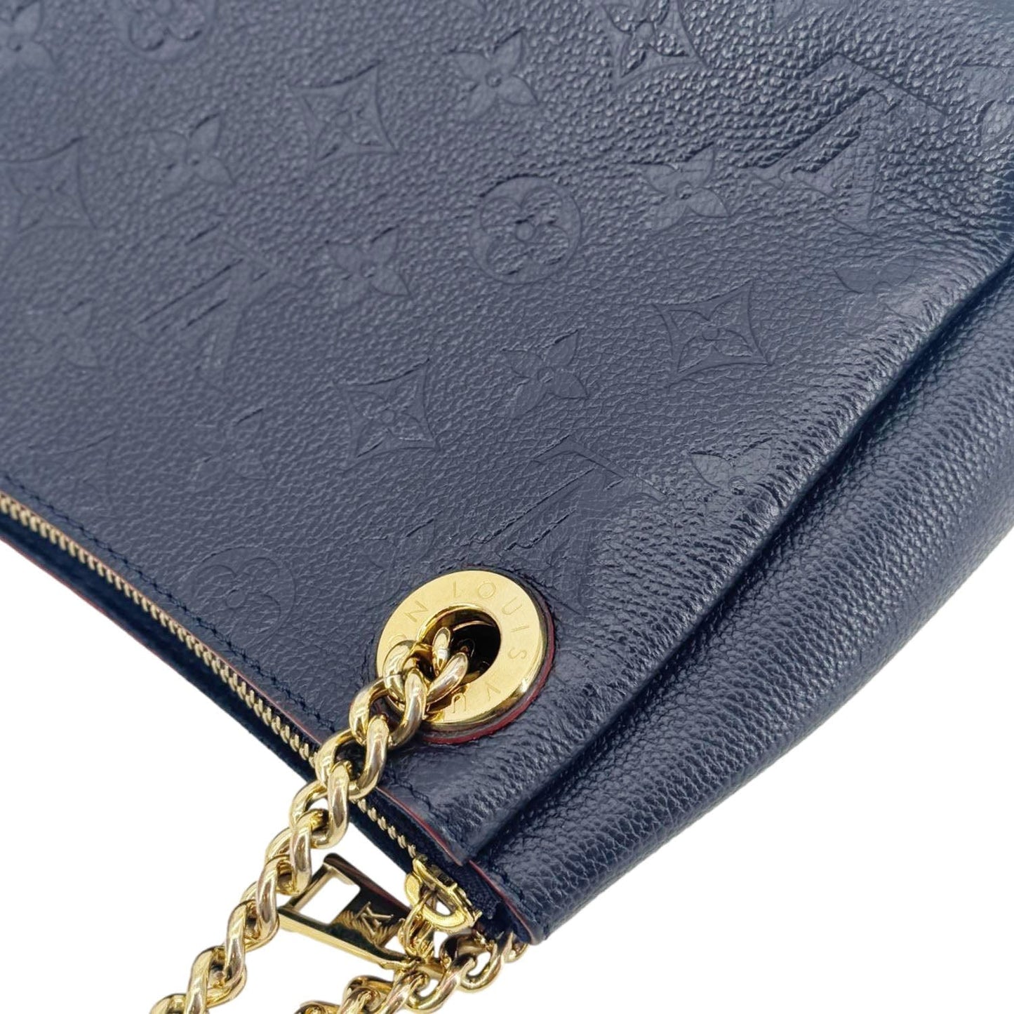 LOUIS VUITTON Surene BB Empreinte Leather Shoulder Bag Navy Blue