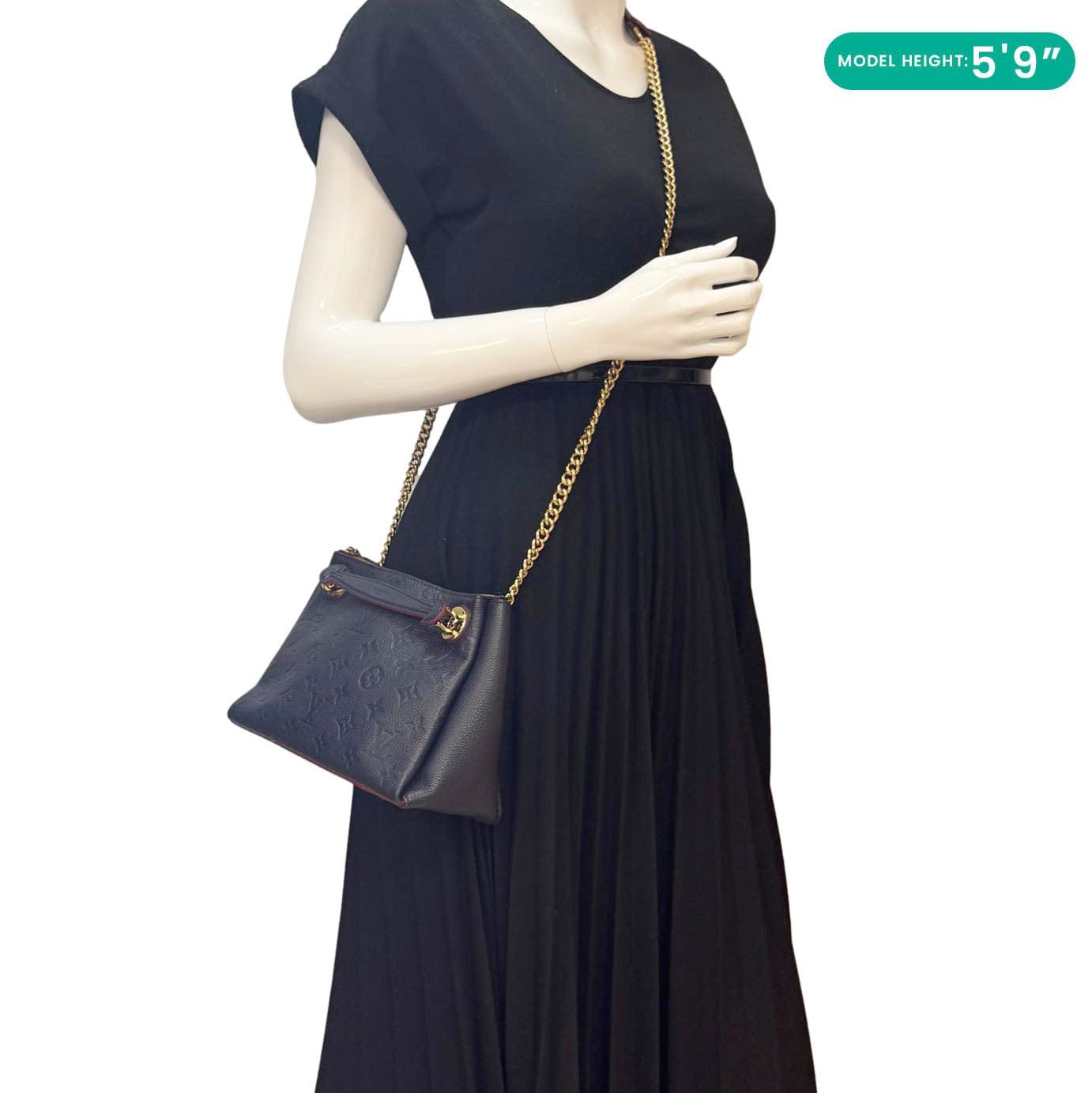 LOUIS VUITTON Surene BB Empreinte Leather Shoulder Bag Navy Blue