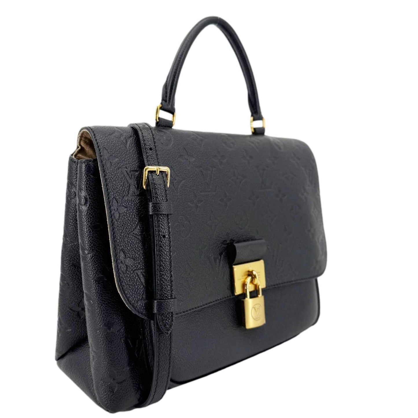 LOUIS VUITTON Marignan Empreinte Leather Shoulder Bag Black