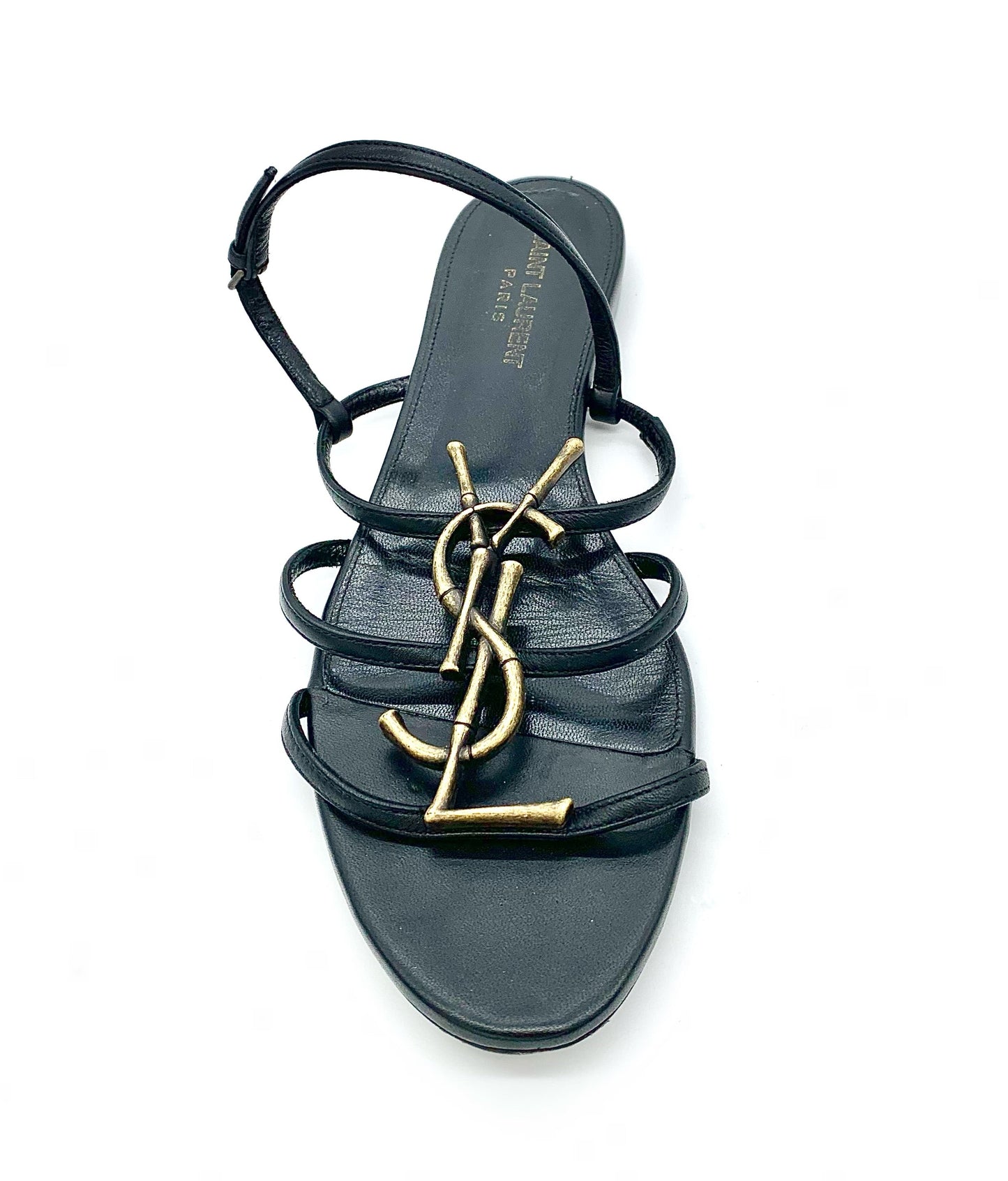 YSL PARIS STRAPPY CASSANDRA SANDALS
