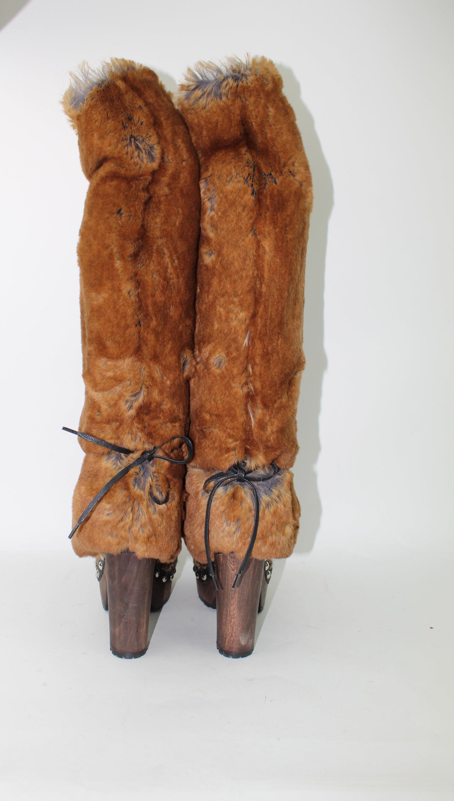 CHANEL FANTASY RABBIT FUR TWEED  BOOTS