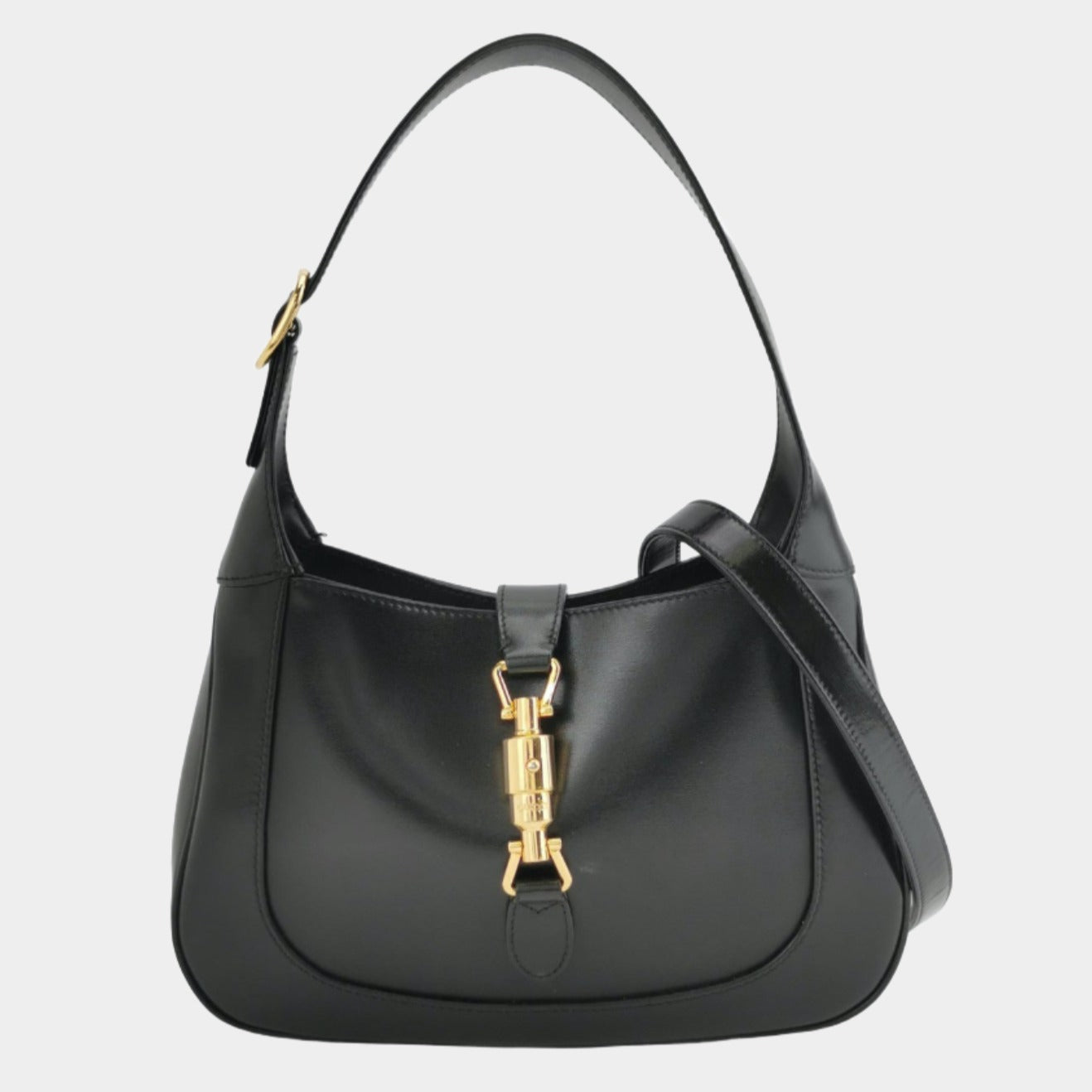 Gucci Jackie 1961 Black Leather Bag with Adjustable Strap Giftable Condition