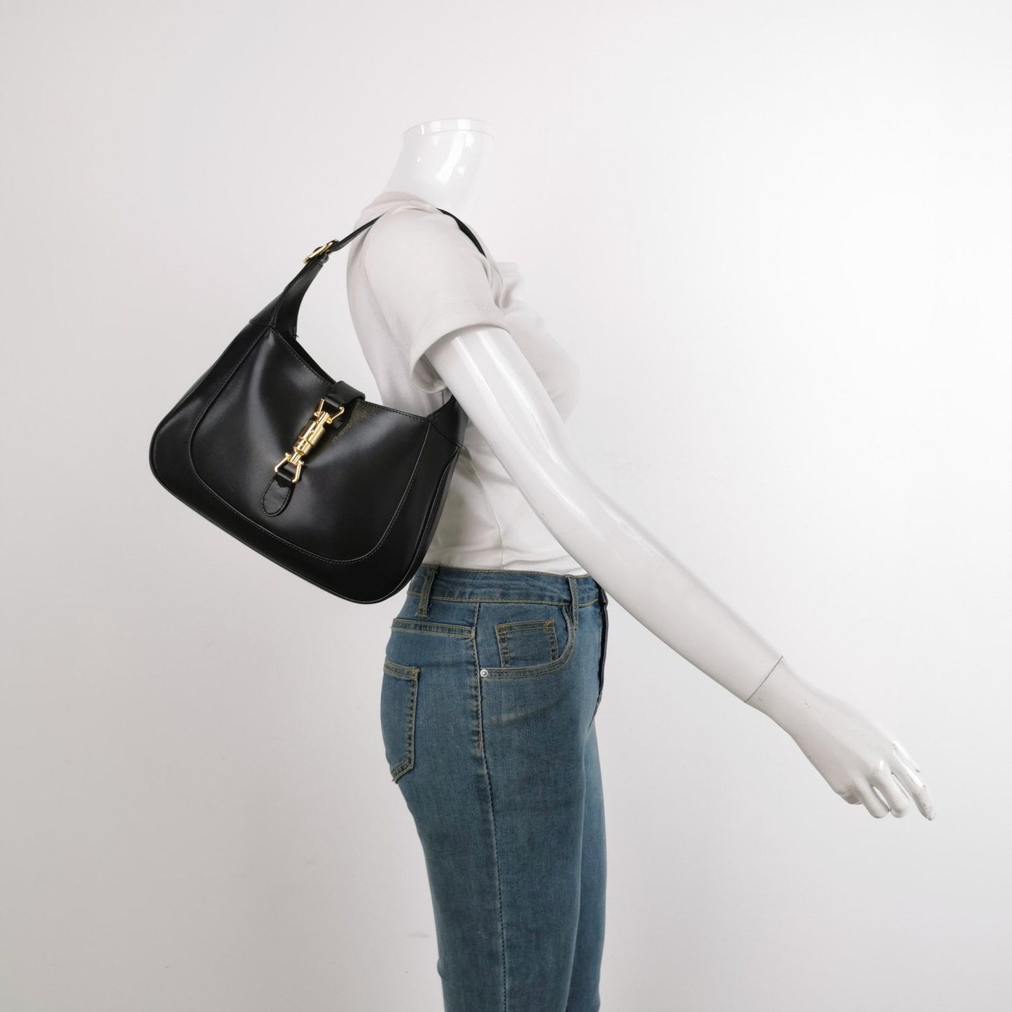 Gucci Jackie 1961 Black Leather Bag with Adjustable Strap Never Worn