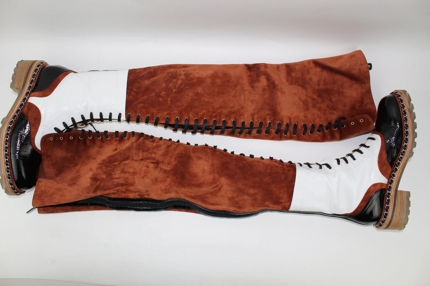 CHANEL SUEDE CALFSKIN THIGH HIGH BOOTS