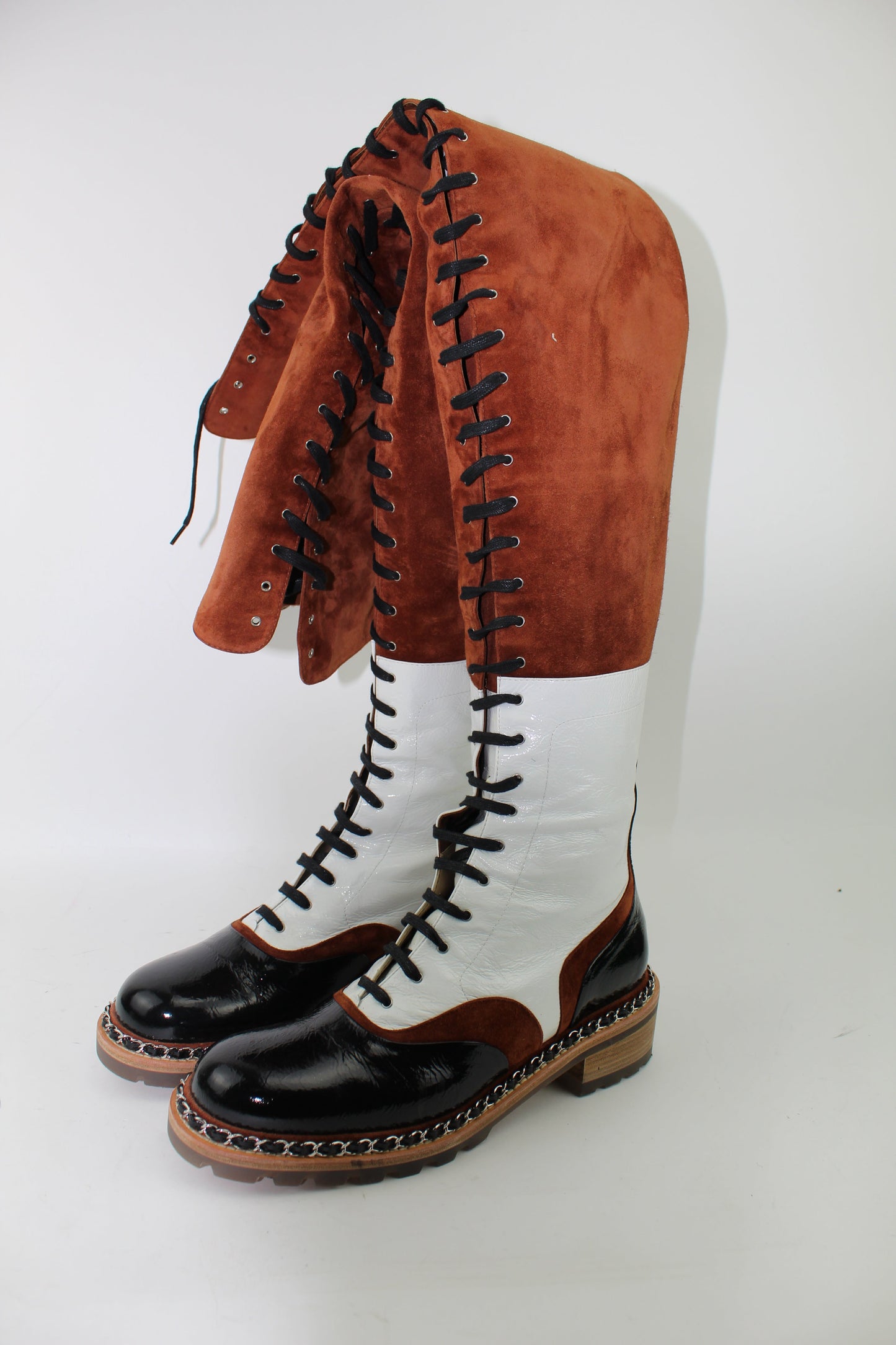 CHANEL SUEDE CALFSKIN THIGH HIGH BOOTS