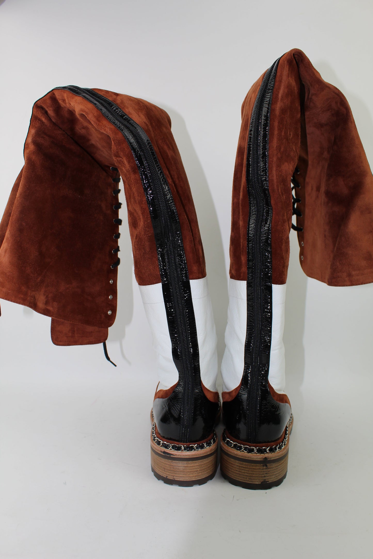 CHANEL SUEDE CALFSKIN THIGH HIGH BOOTS