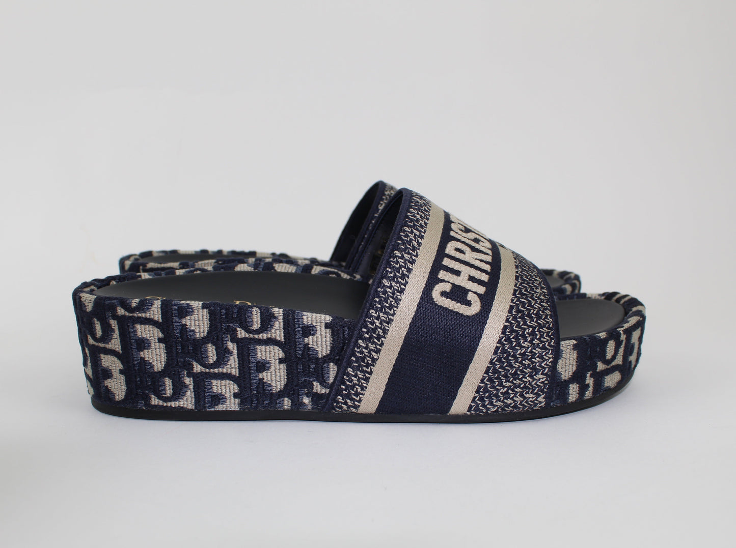 DIOR DWAY SLIDE IN EMBROIDERED COTTON