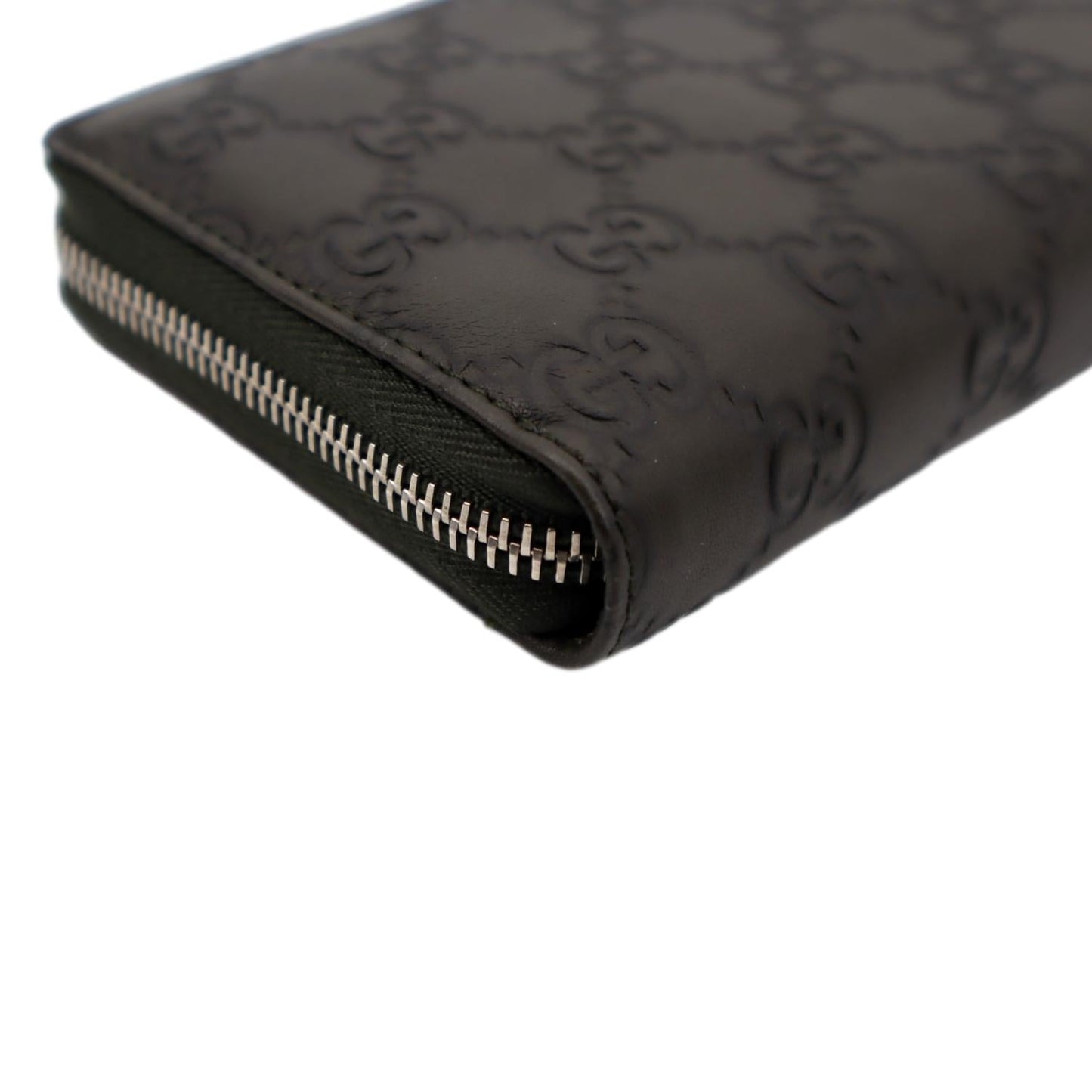 GUCCI GG Leather Zippy Wallet Brown 233025