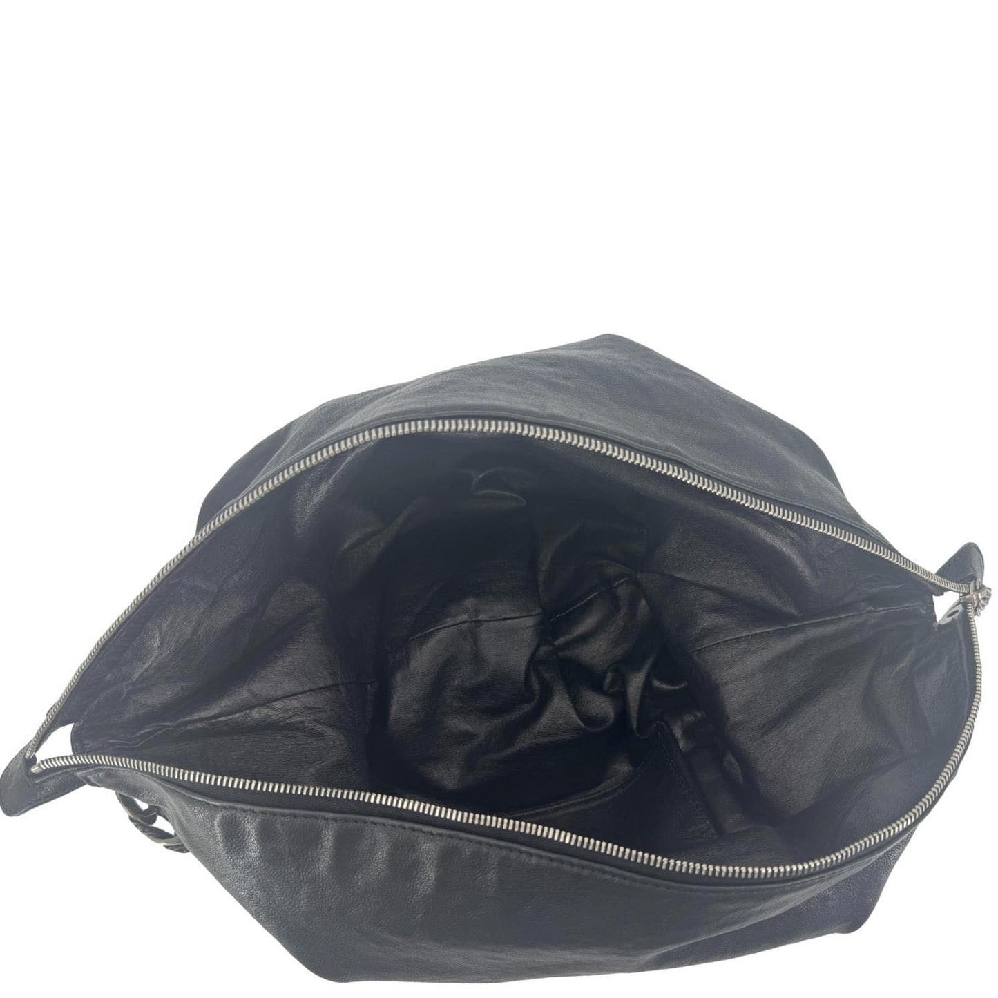 CHANEL Modern Chain Calfskin Leather Hobo Bag Black