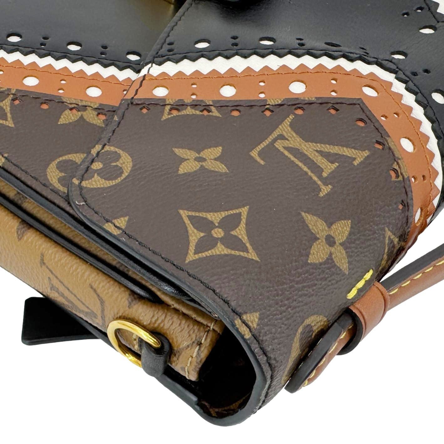 LOUIS VUITTON Metis Pochette Brogue Reverse Monogram Shoulder Bag Black
