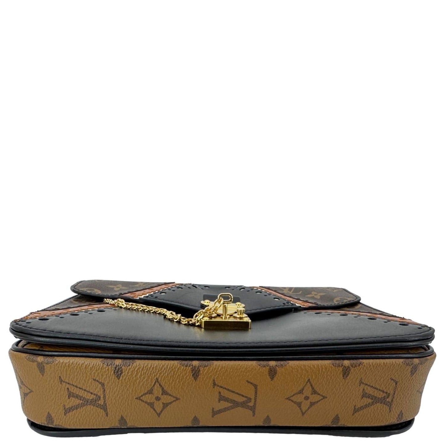 LOUIS VUITTON Metis Pochette Brogue Reverse Monogram Shoulder Bag Black
