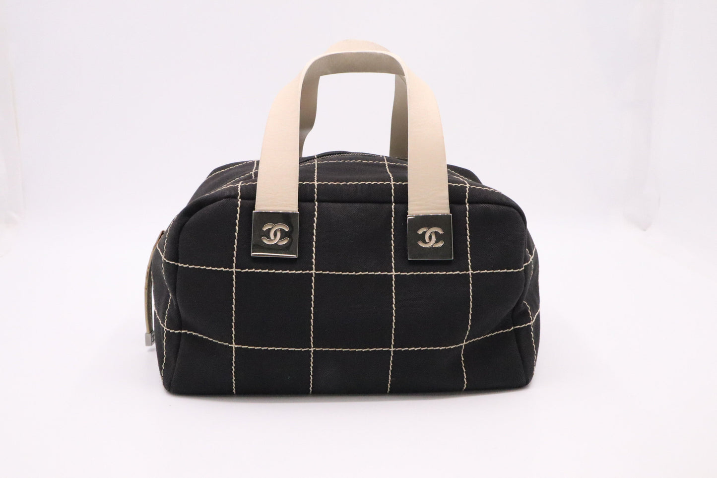 Chanel Chocolate Bar Handbag in Black Canvas