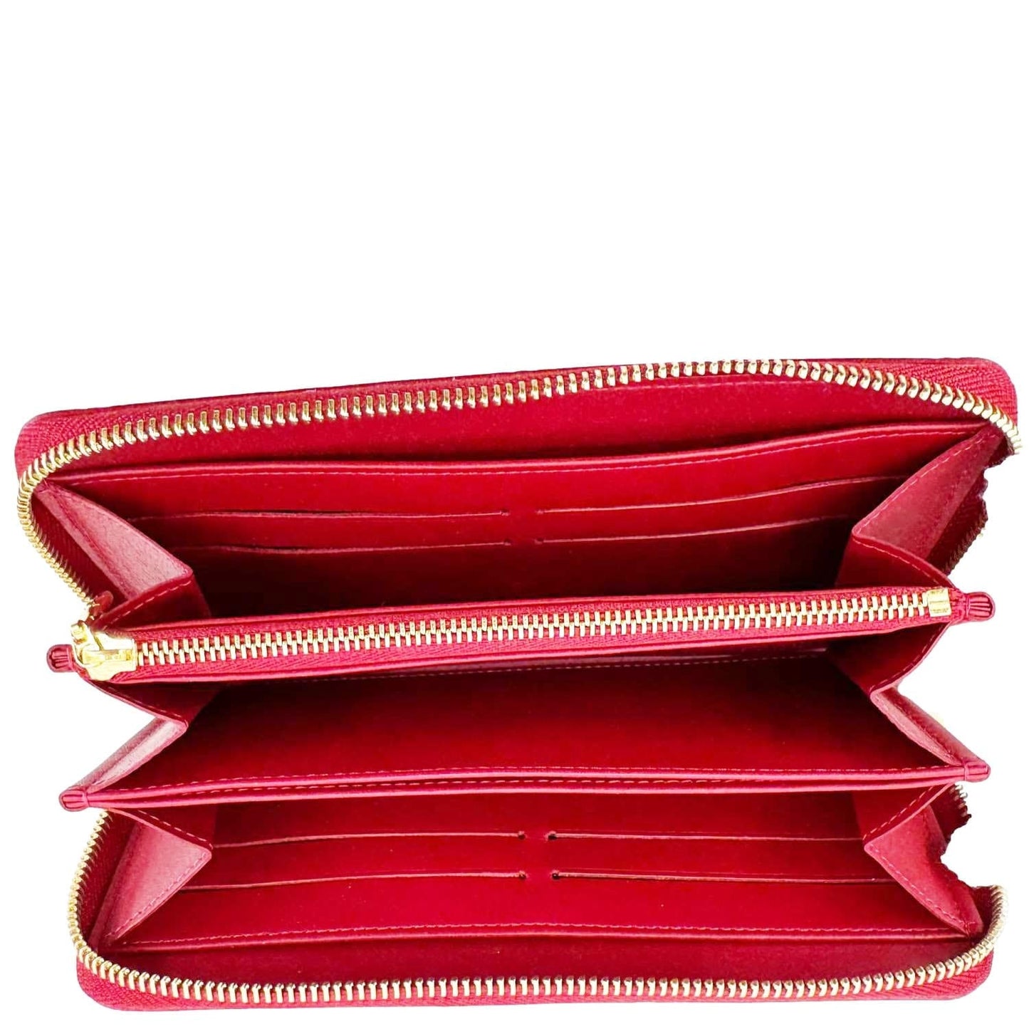 LOUIS VUITTON Monogram Vernis Zippy Wallet Red