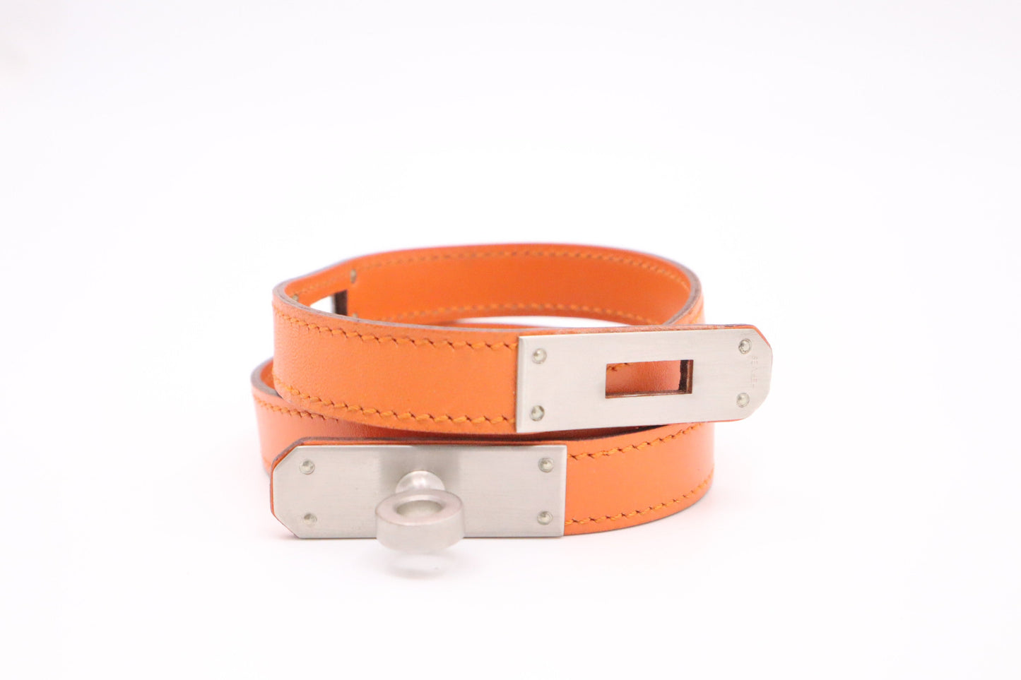 Hermes Kelly Tour Bracelet in Orange Leather