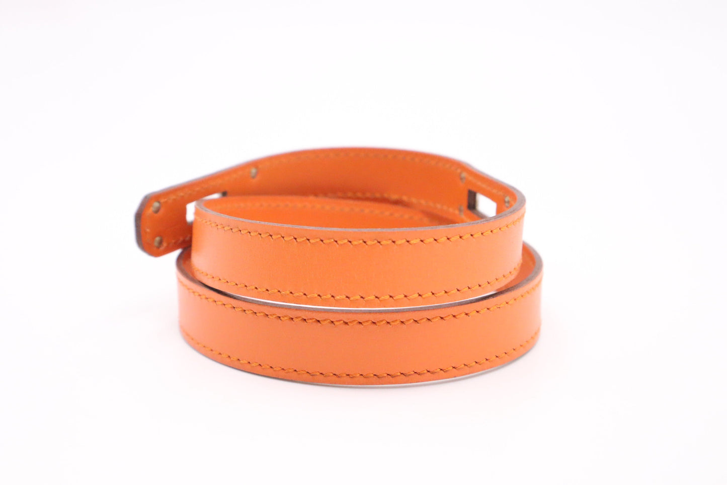 Hermes Kelly Tour Bracelet in Orange Leather