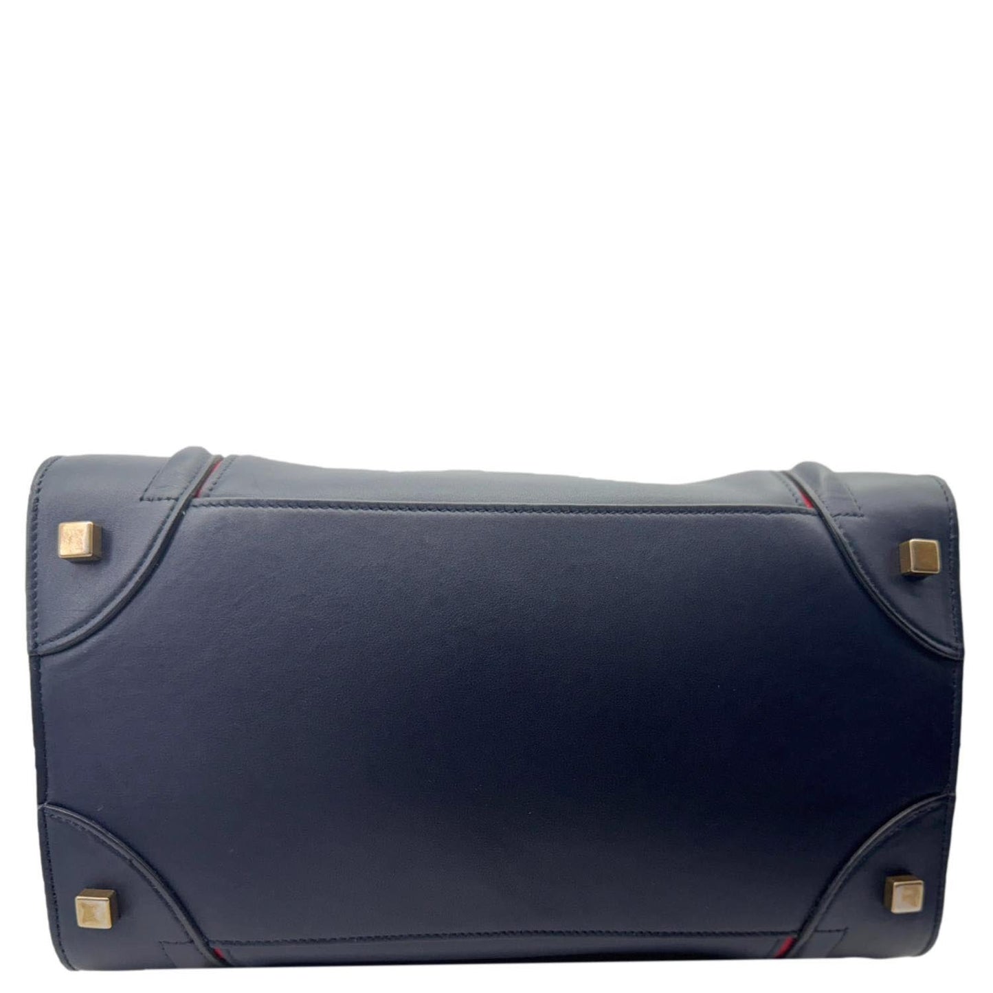 CELINE Luggage Leather Satchel Bag Blue