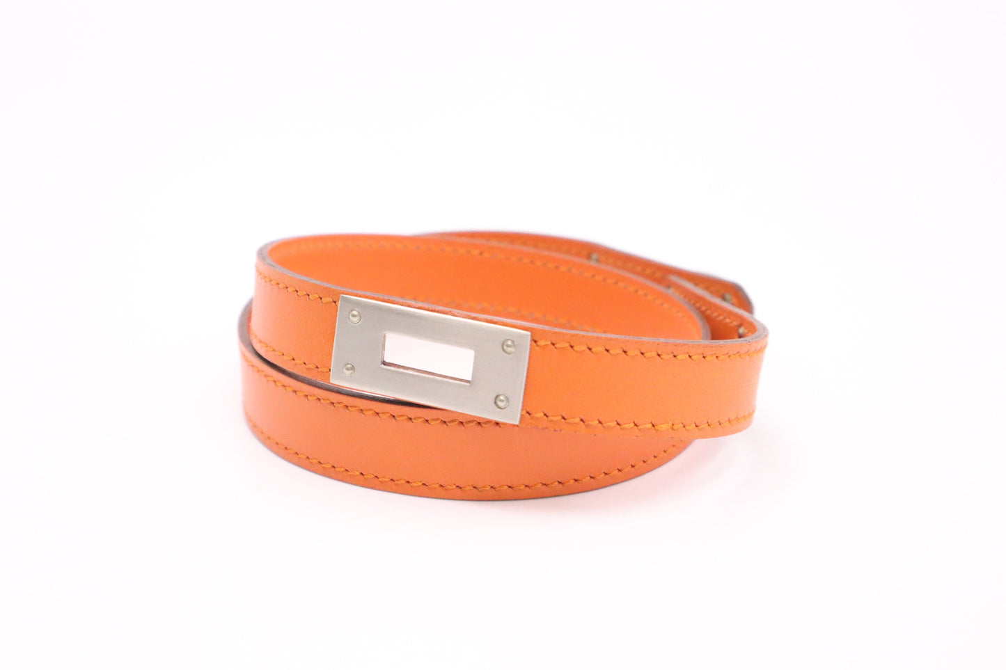 Hermes Kelly Tour Bracelet in Orange Leather