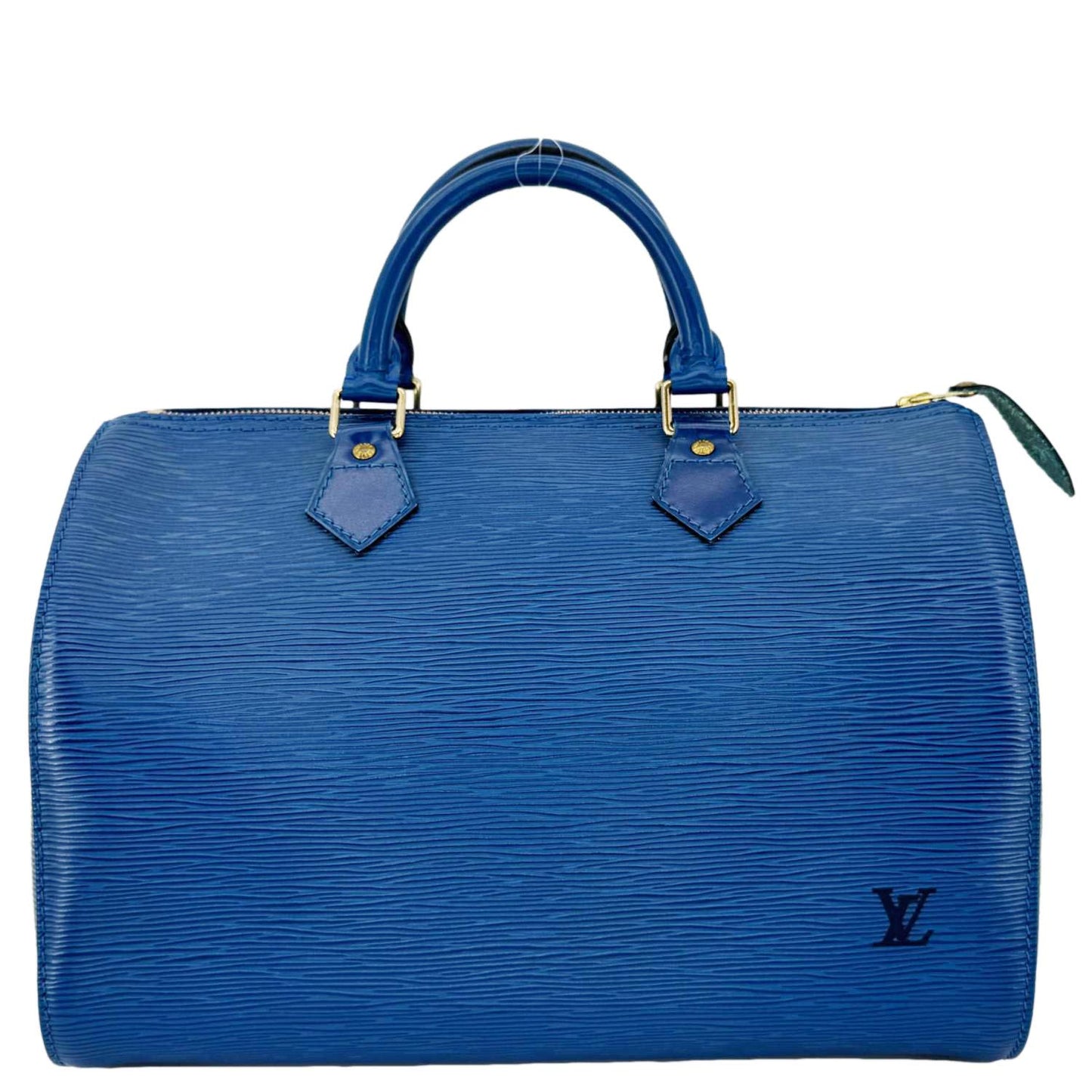 LOUIS VUITTON Speedy 30 Epi Leather Satchel Bag Blue