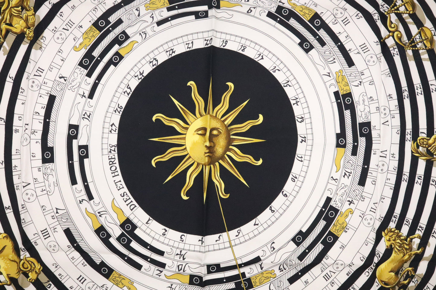 Hermes 'Astrologie' Carre 90 in Black Silk