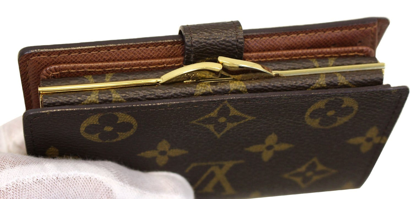 LOUIS VUITTON Monogram Canvas French Wallet Kisslock