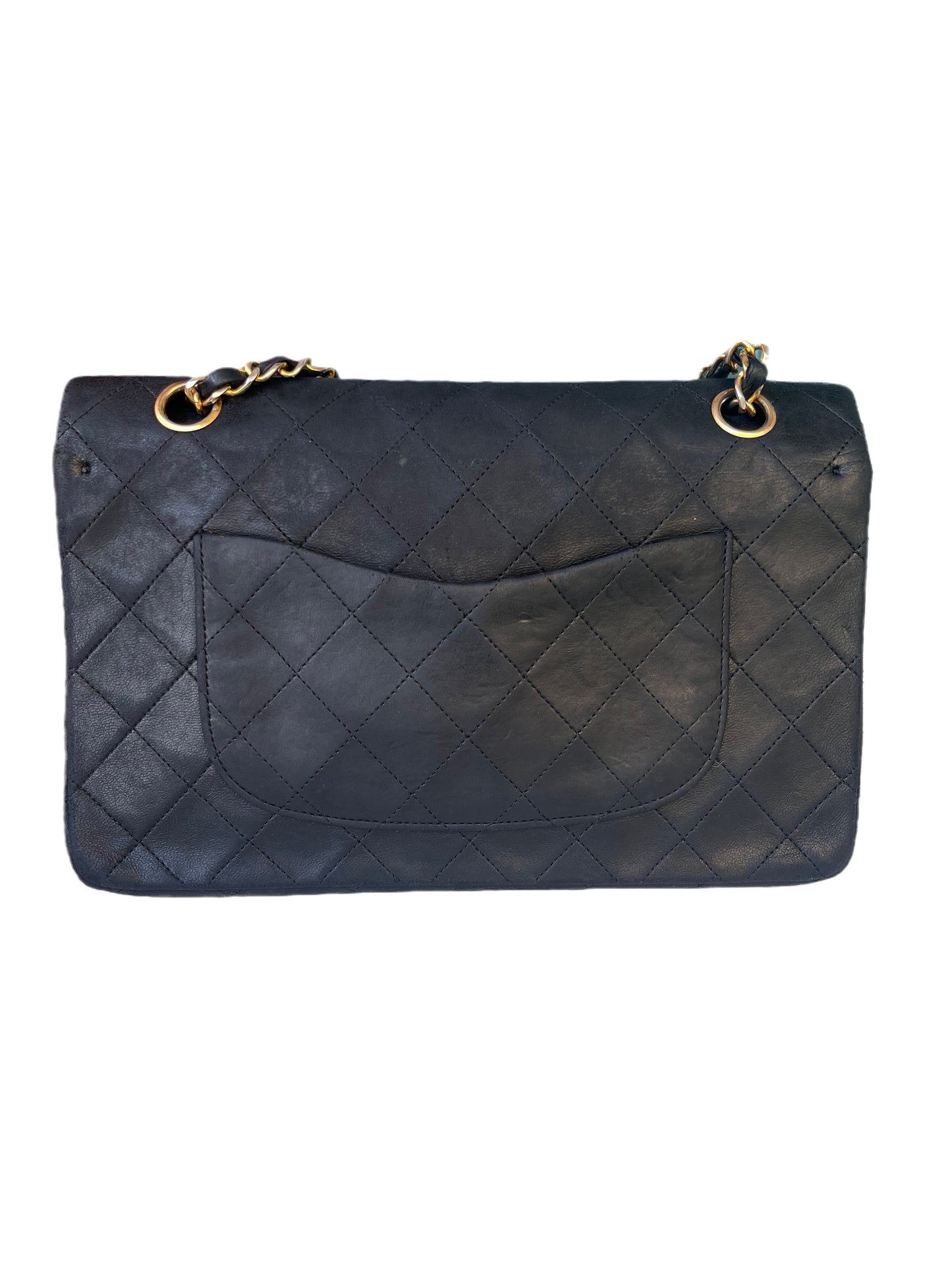Chanel Classic Flap Vintage Black Leather with 24k Gold Hardware