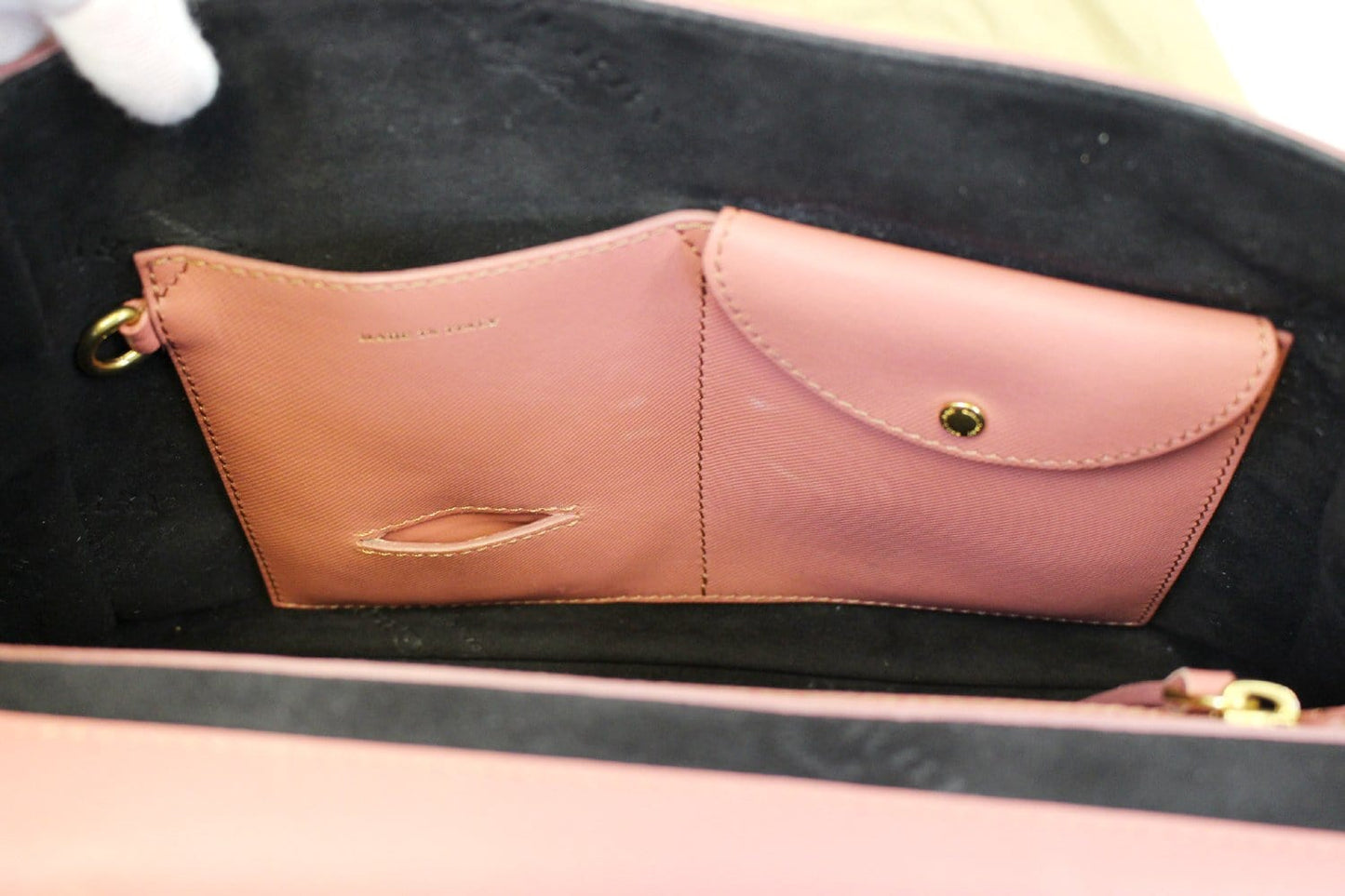 BURBERRY Trench Blossom Pink Leather Saffiano Top Handle Bag