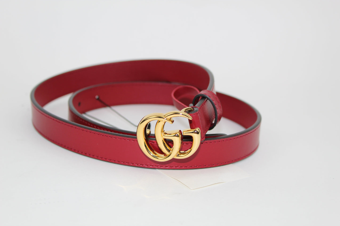 GUCCI GG MARMONT LEATHER BELT WITH SHINY BUCKLE