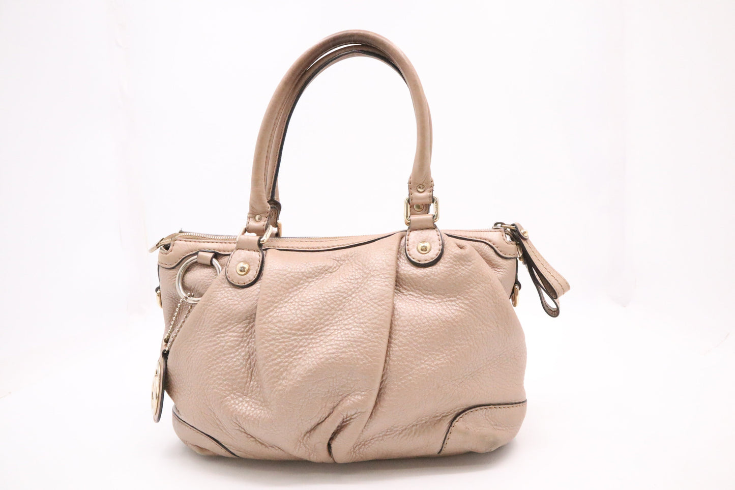 Gucci Sukey Shoulder Bag in Metallic Beige Leather