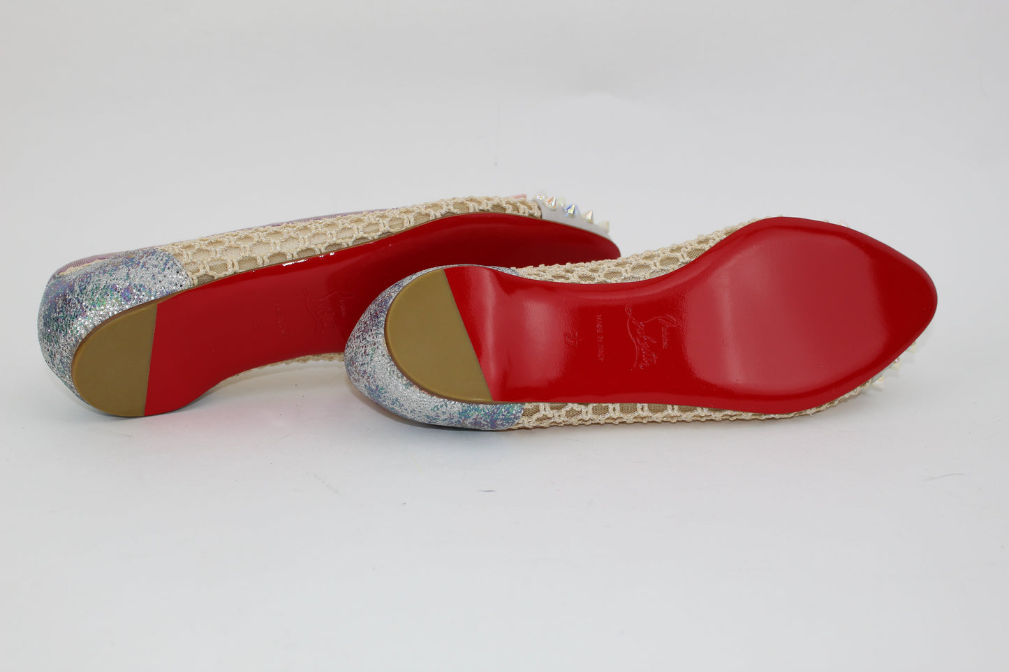 CHRISTIAN LOUBOUTIN MIX FLAT CALF/KNOT SIZE 37