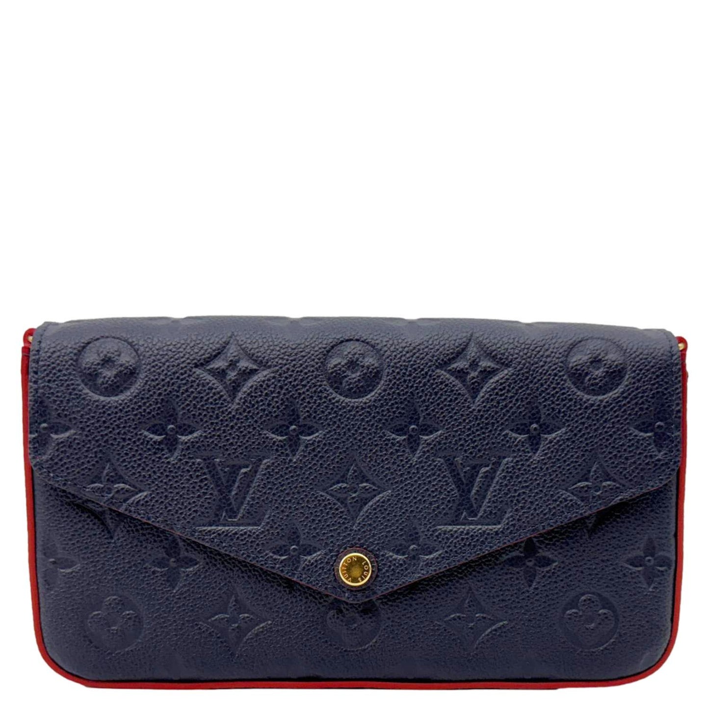 LOUIS VUITTON Felicie Pochette Monogram Empreinte Crossbody Bag Navy Blue