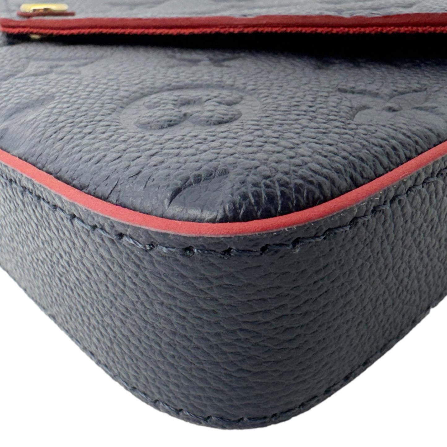 LOUIS VUITTON Felicie Pochette Monogram Empreinte Crossbody Bag Navy Blue