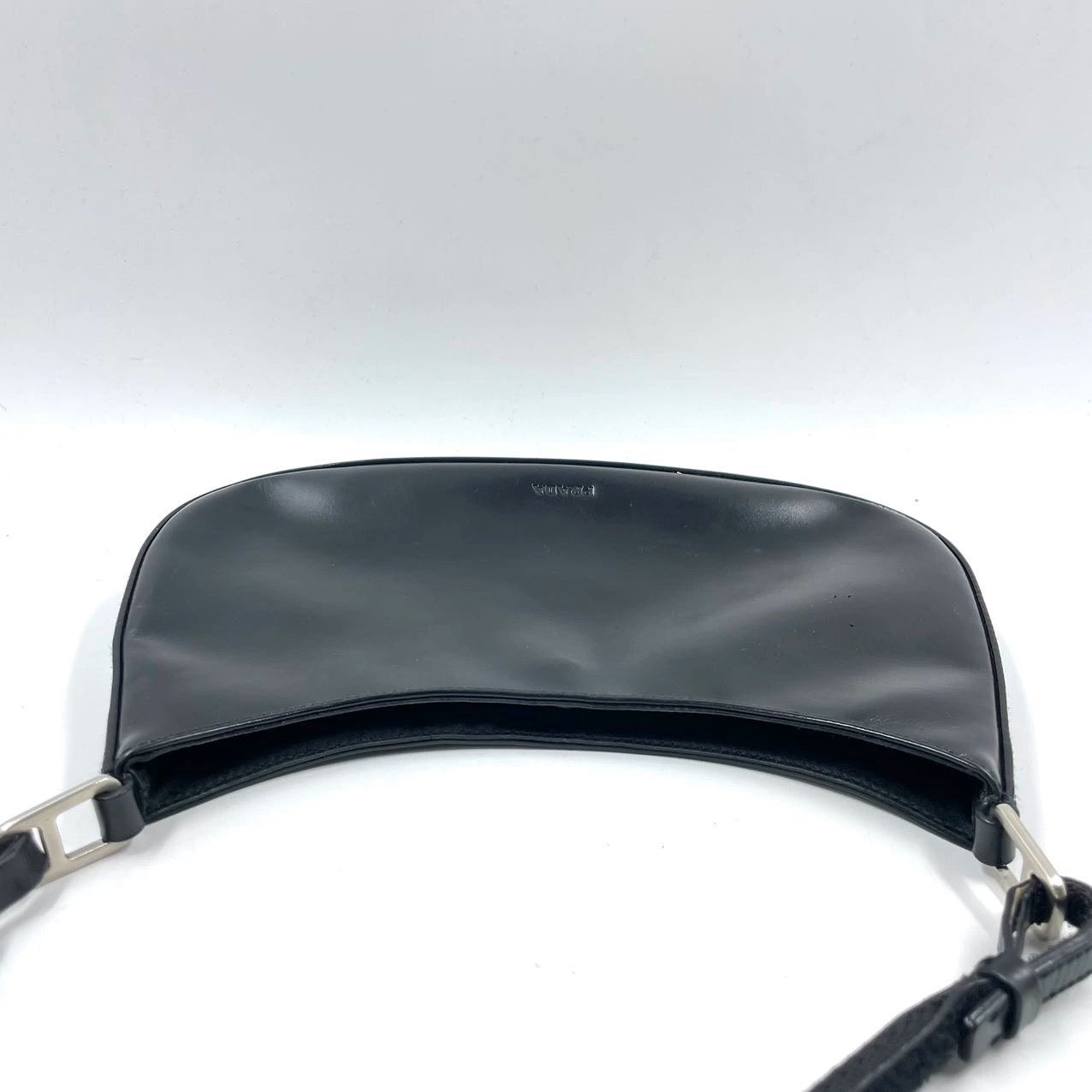 Prada Cleo Vintage Black Leather Silver Hardware
