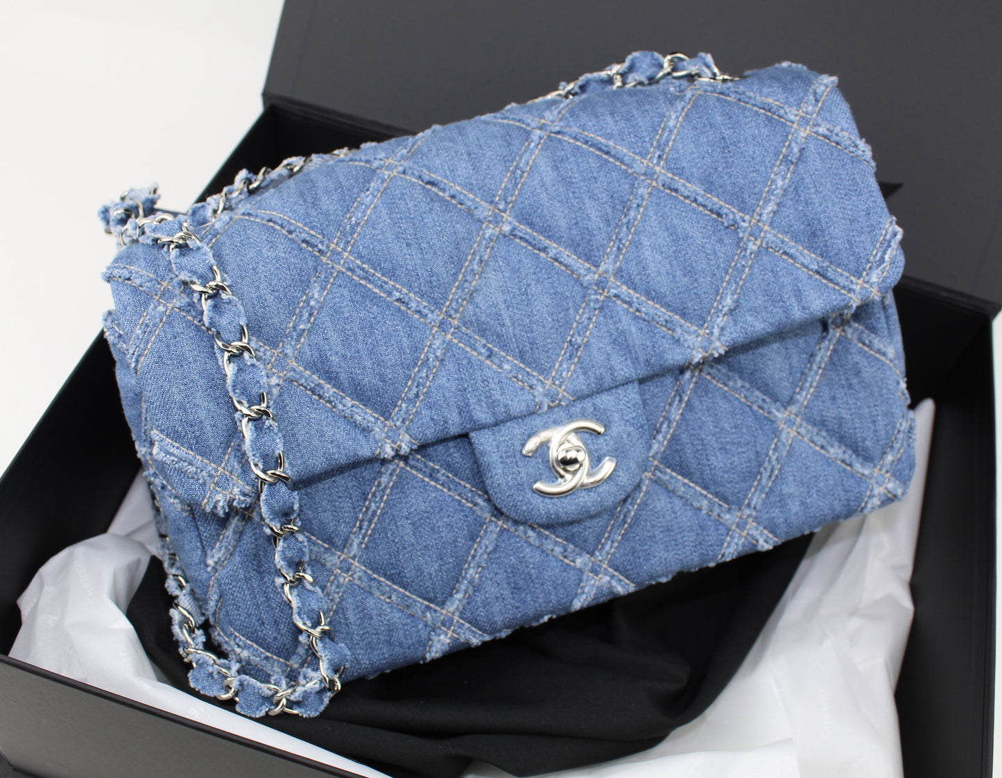 CHANEL DENIM FLAP BAG