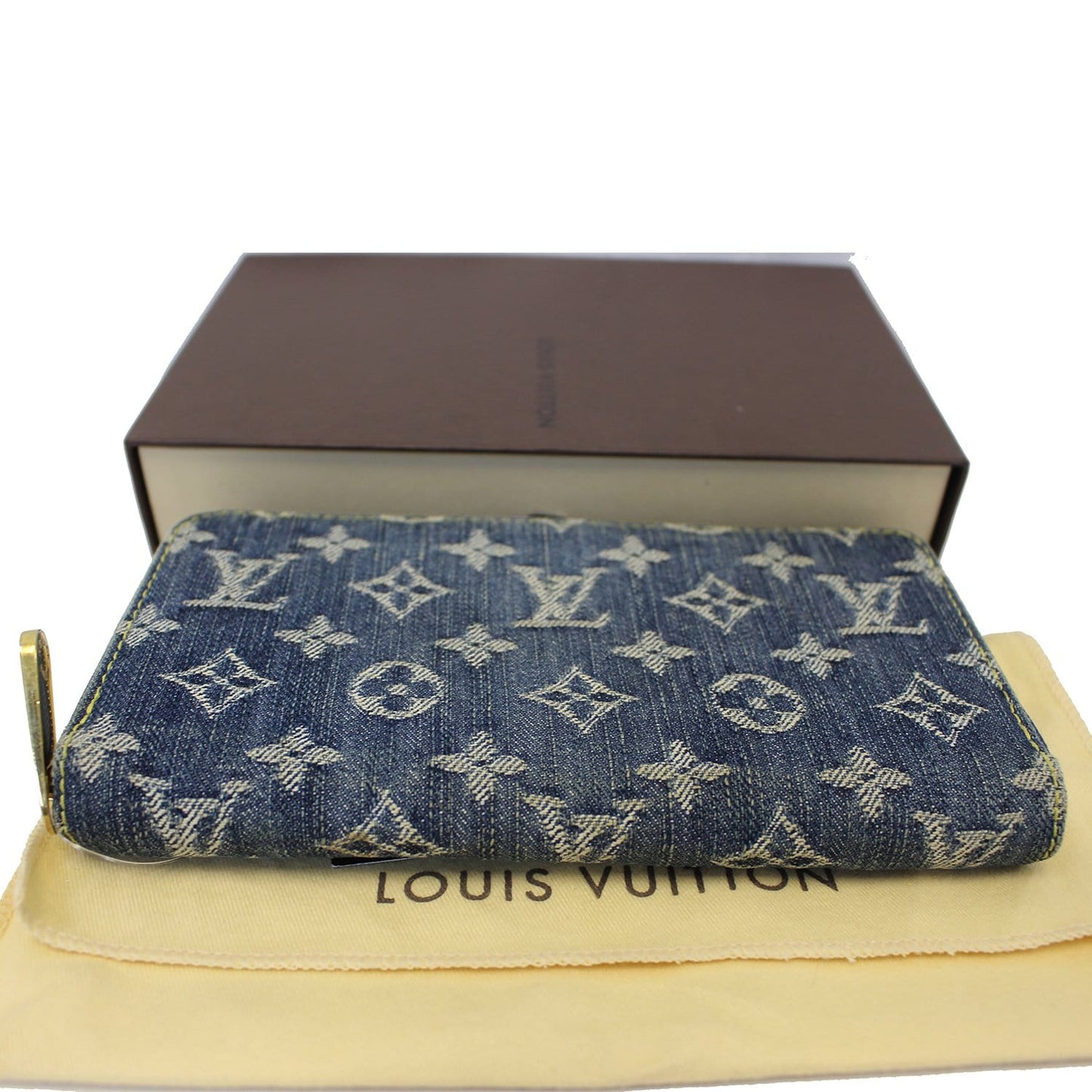 LOUIS VUITTON Blue Denim Monogram Zippy Wallet