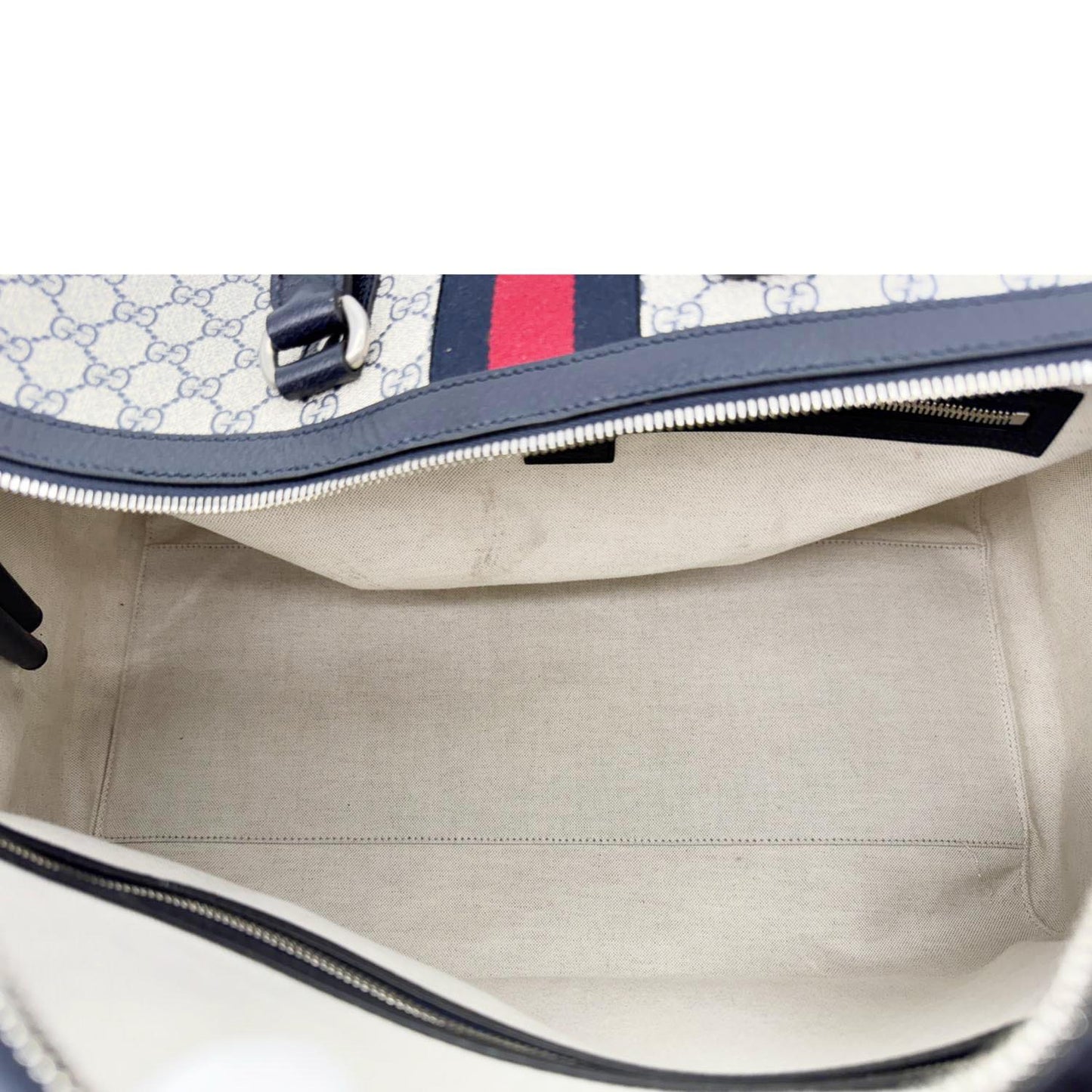 GUCCI Savoy Large GG Supreme Canvas Duffle Bag Navy Blue 724612