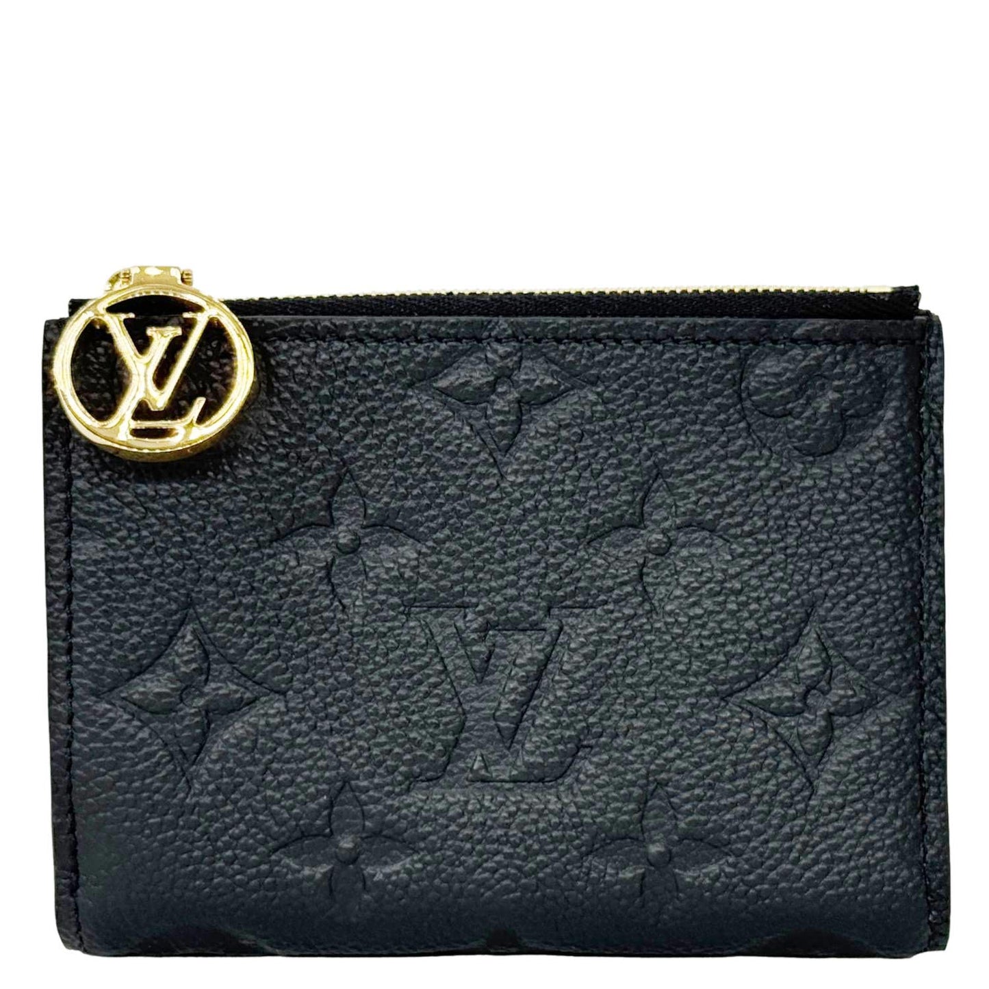LOUIS VUITTON Lisa Monogram Empreinte Leather Wallet Black
